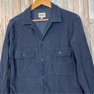 Rhythm M Corduroy Long Sleeve Button Down Shirt Shacket Jacket Blue Cord Men’s